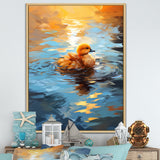Yellow Duck Morning Quack Lake - Duck Bedroom Wall Art