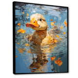Yellow ducklings Pond Reflections - Duck Wall Art Prints