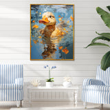 Yellow ducklings Pond Reflections - Duck Wall Art Prints