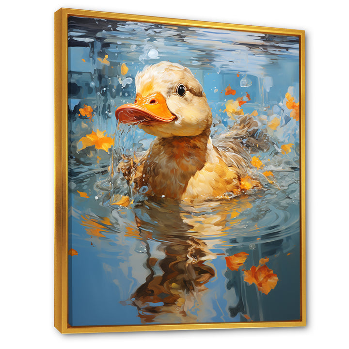 Yellow ducklings Pond Reflections - Duck Wall Art Prints