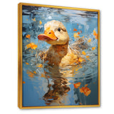 Yellow ducklings Pond Reflections - Duck Wall Art Prints