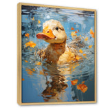 Yellow ducklings Pond Reflections - Duck Wall Art Prints
