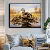 Waddling duck in the countryside I - Animals Canvas Wall Art