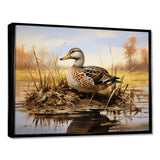 Waddling duck in the countryside I - Animals Canvas Wall Art