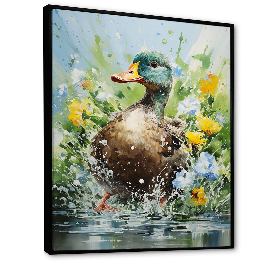 Duck Springtime Splash blooms - Duck Home Decor Art