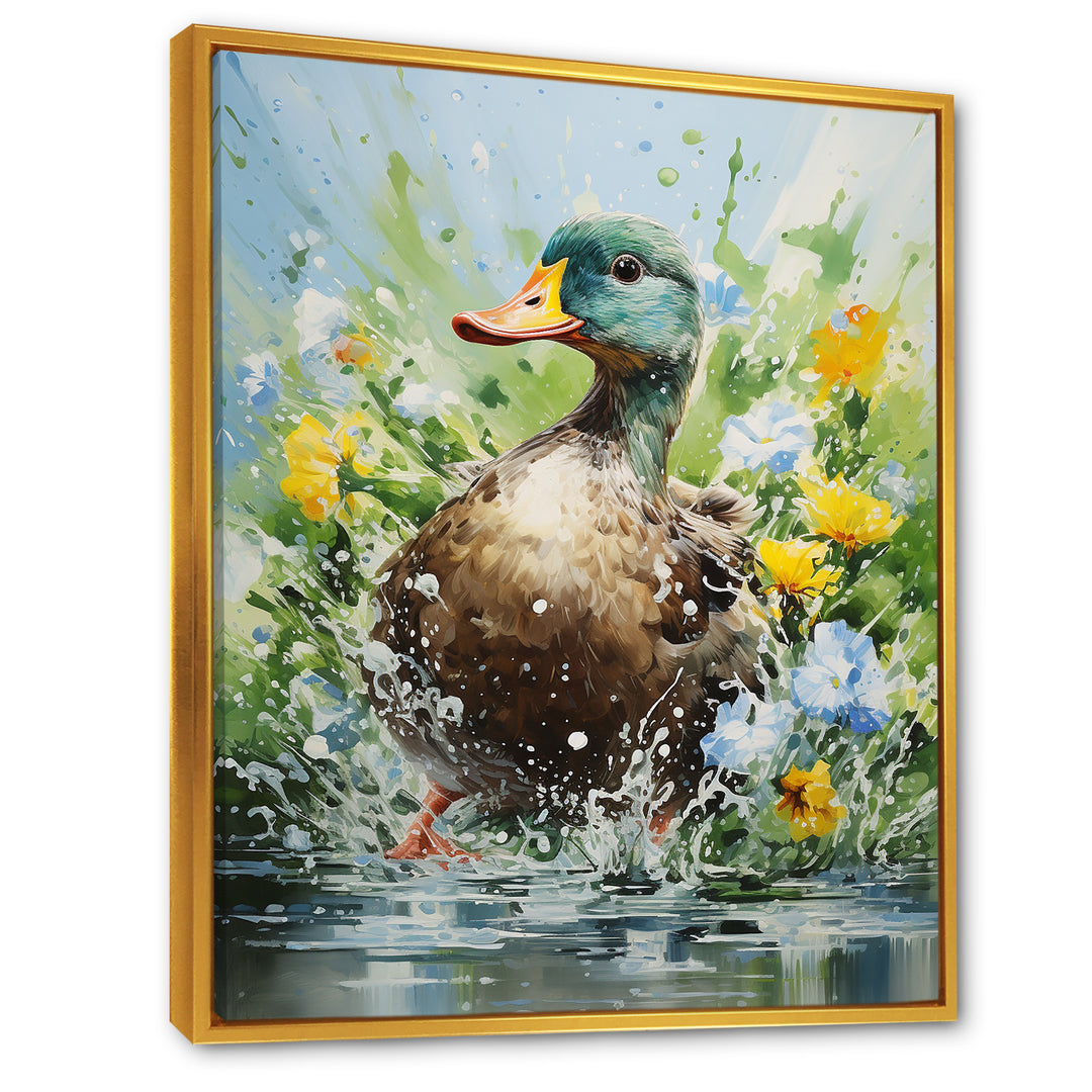 Duck Springtime Splash blooms - Duck Home Decor Art
