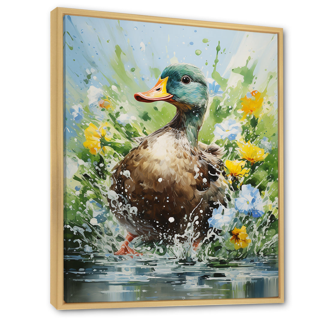 Duck Springtime Splash blooms - Duck Home Decor Art