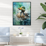 Duck Springtime Splash - Duck Living Room Wall Art