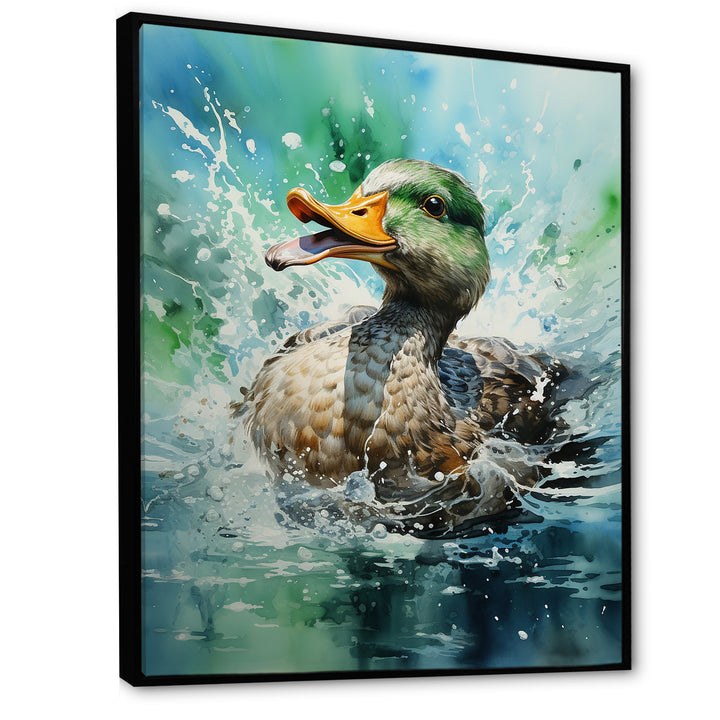 Duck Springtime Splash - Duck Living Room Wall Art
