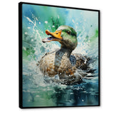 Duck Springtime Splash - Duck Living Room Wall Art