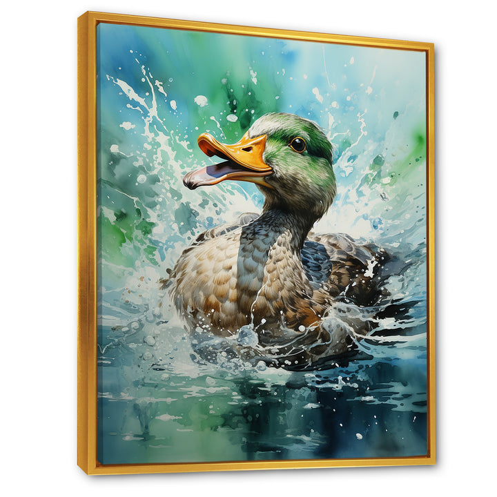 Duck Springtime Splash - Duck Living Room Wall Art