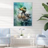 Duck Springtime Splash - Duck Living Room Wall Art