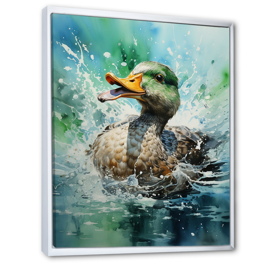 Duck Springtime Splash - Duck Living Room Wall Art