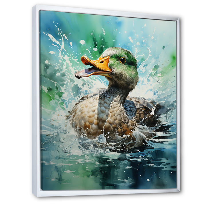 Duck Springtime Splash - Duck Living Room Wall Art