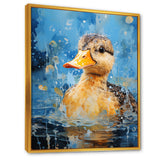 Splashing duckling wonder - Duck Canvas Wall Art