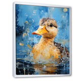 Splashing duckling wonder - Duck Canvas Wall Art