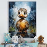 Cute blue and yellow duck for Nursery - Duck Wall Art Prints
