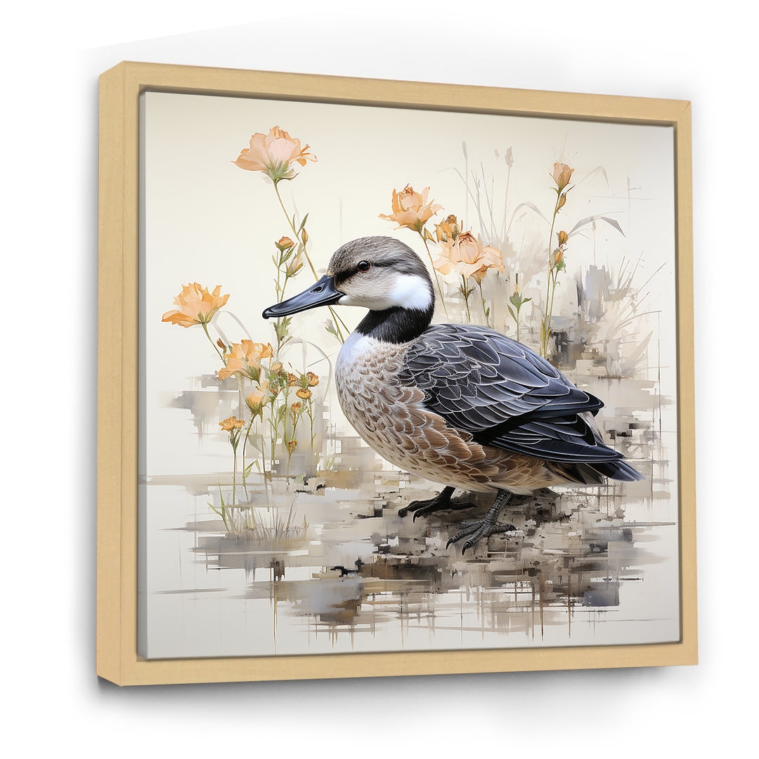 Vintage duck by the pond - Duck Wall Art Prints