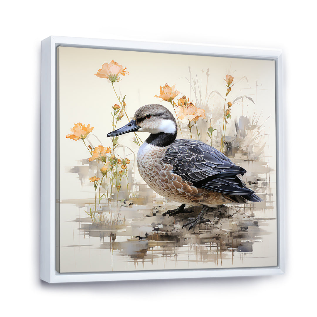 Vintage duck by the pond - Duck Wall Art Prints