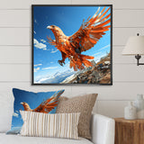 Majestic orange eagle Flight - Orange Eagle Wall Art
