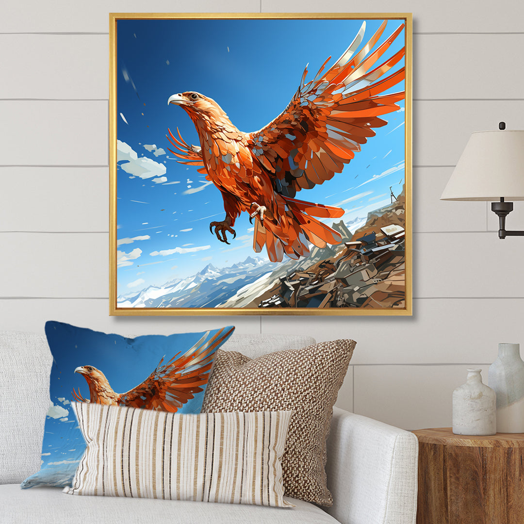 Majestic orange eagle Flight - Orange Eagle Wall Art