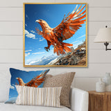 Majestic orange eagle Flight - Orange Eagle Wall Art