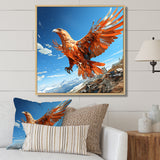 Majestic orange eagle Flight - Orange Eagle Wall Art