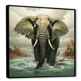 Grey Elephant Dreamscape - Elephant Large Canvas Wall Art