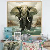 Grey Elephant Dreamscape - Elephant Large Canvas Wall Art