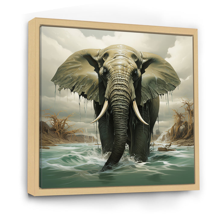 Grey Elephant Dreamscape - Elephant Large Canvas Wall Art