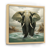 Grey Elephant Dreamscape - Elephant Large Canvas Wall Art