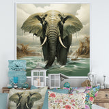 Grey Elephant Dreamscape - Elephant Large Canvas Wall Art