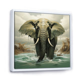 Grey Elephant Dreamscape - Elephant Large Canvas Wall Art