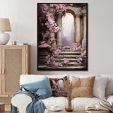 Ancient Ruins door to Even blooms - Fashion Canvas Wall Art