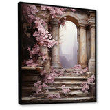 Ancient Ruins door to Even blooms - Fashion Canvas Wall Art