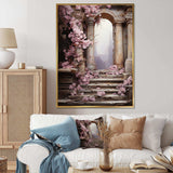 Ancient Ruins door to Even blooms - Fashion Canvas Wall Art