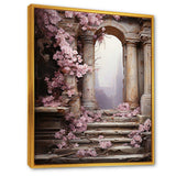 Ancient Ruins door to Even blooms - Fashion Canvas Wall Art