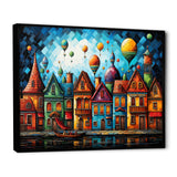 Fantasy air ballon village I - Hot Air Balloon Canvas Wall Art