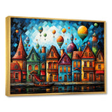 Fantasy air ballon village I - Hot Air Balloon Canvas Wall Art