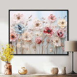 White and pink Floral Wonderland - Floral Canvas Wall Art