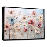 White and pink Floral Wonderland - Floral Canvas Wall Art