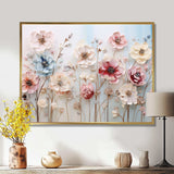 White and pink Floral Wonderland - Floral Canvas Wall Art