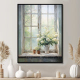 Countryside Calm blooms farm windows I - Farm Canvas Wall Art