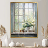 Countryside Calm blooms farm windows I - Farm Canvas Wall Art