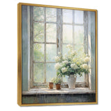 Countryside Calm blooms farm windows I - Farm Canvas Wall Art