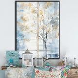 Blue and white forest window view - Farm Canvas Wall Art