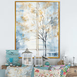 Blue and white forest window view - Farm Canvas Wall Art