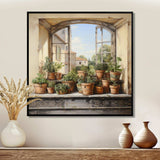 Italian poteries window Charm - Farm Canvas Wall Art