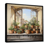 Italian poteries window Charm - Farm Canvas Wall Art