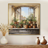 Italian poteries window Charm - Farm Canvas Wall Art